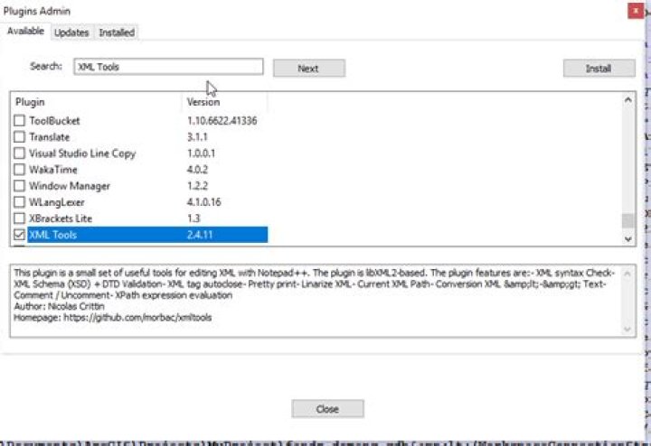 XML Tools for Notepad++: libXML and/or libXSLT missing