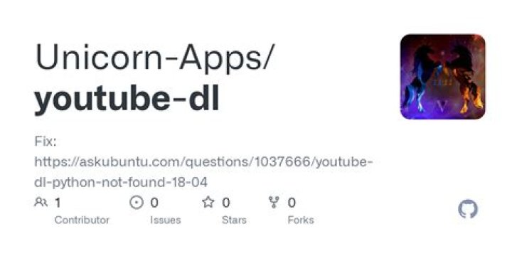 Youtube-dl: Python not found (18.04)