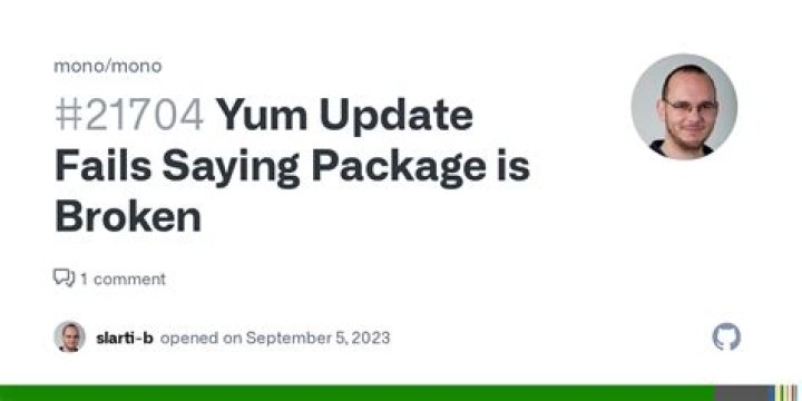 yum update fails